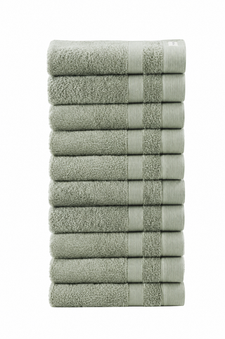 10 Stuks Handdoekset Soft Cotton | 50x100 cm |  Pale Olive