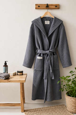 Zen Wafel Unisex Badjas | Antraciet