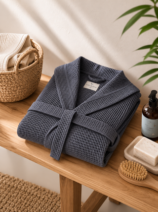 Zen Wafel Unisex Badjas | Antraciet