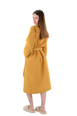 Aurelia Wafel Unisex Badjas | Geel