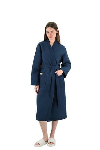Aurelia Wafel Unisex Badjas | Navy