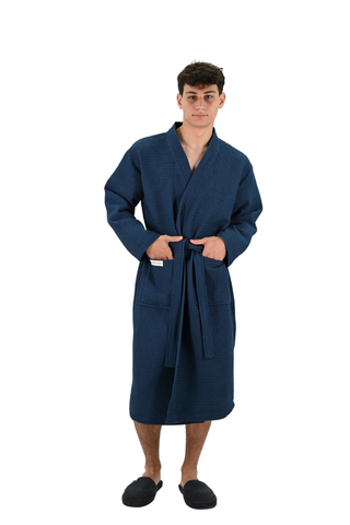 Aurelia Wafel Unisex Badjas | Navy