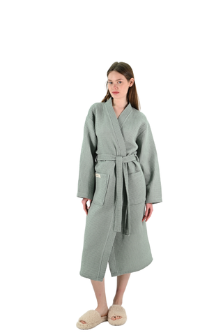 Aurelia Wafel Unisex Badjas | Groen