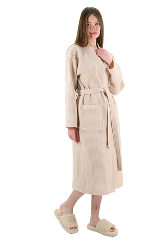 Aurelia Wafel Unisex Badjas | Stone