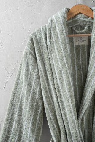 Riviera Gestreepte Unisex Badjas | Groen
