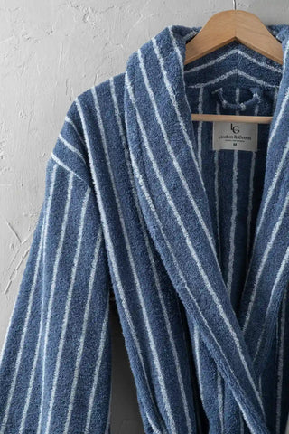 Riviera Gestreepte Unisex Badjas | Blauw