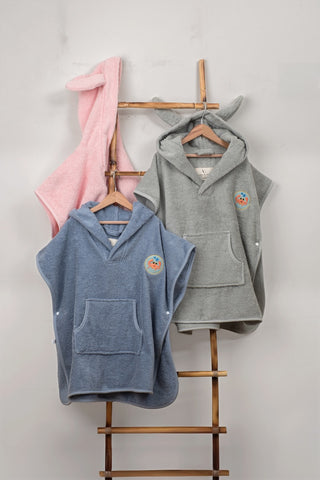 Kinderponcho | Blauw
